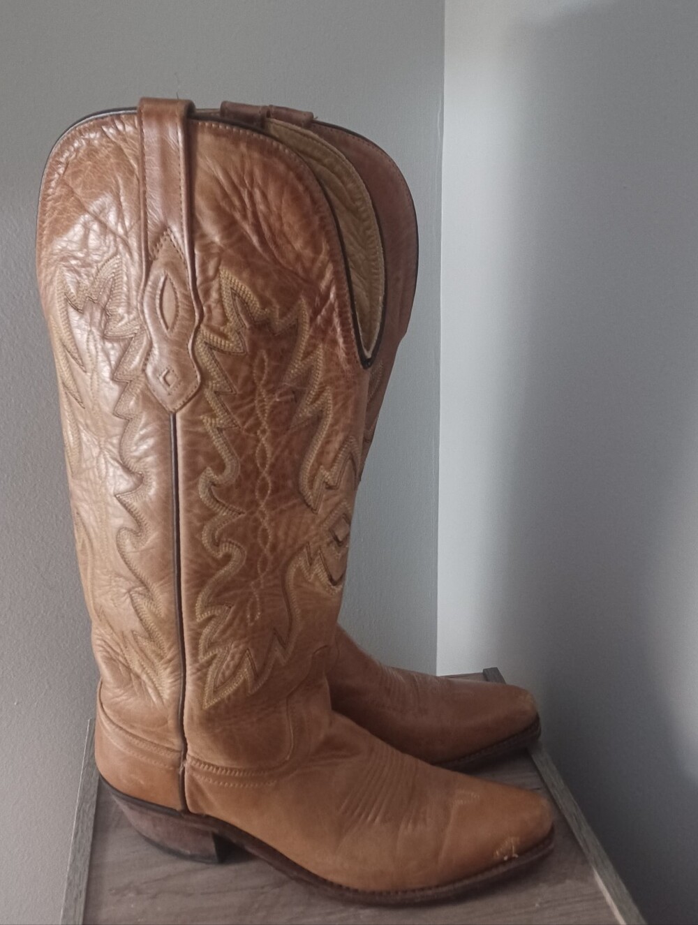 Old West Leather Cowboy Boots Sz 6